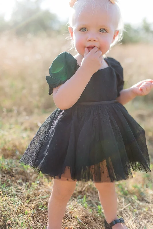 Floral prom dress-Baby Ballerina Dress Set in Black - FINAL SALE