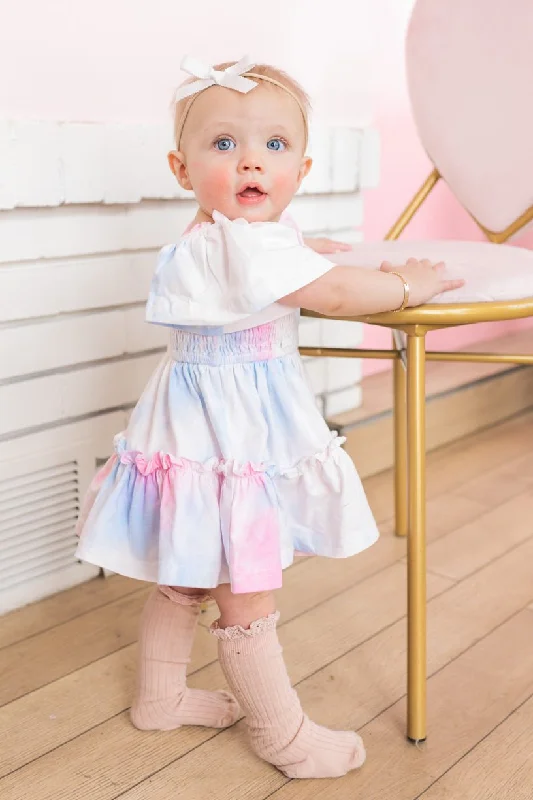 Glitter maxi dress-Baby Cotton Candy Dress Set