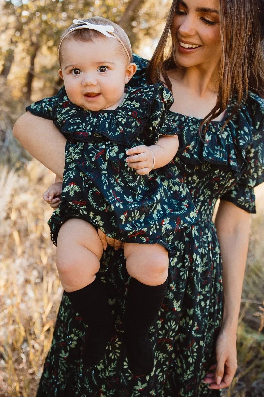 Short sleeve maxi dress-Baby Gracie Dress Set in Holly - FINAL SALE