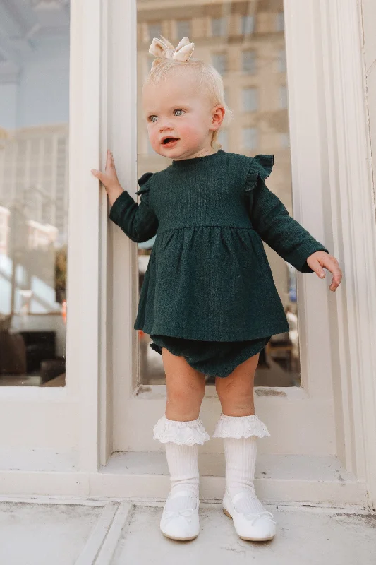 Off-shoulder sundress-Baby Jensen Dress Set in Green - FINAL SALE