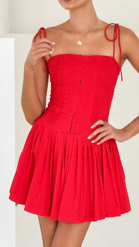 High-low prom dress-Bethi Mini Dress - Red