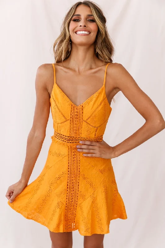 Lace prom dress-Eugenie Cami Strap Embellished Sun Dress Sunset