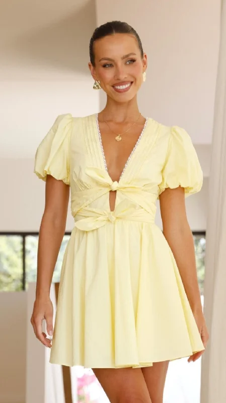 Polka dot maxi dress-Kaloni Mini Dress - Yellow