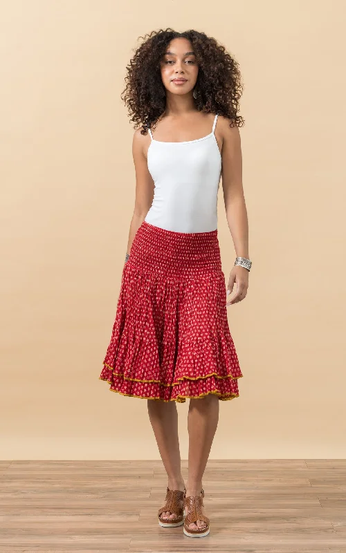 Backless formal dress-Macarena Skirt, Mini, Scarlet Calico