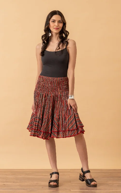 Ruched prom dress-Macarena Skirt, Mini, Taos Stripe