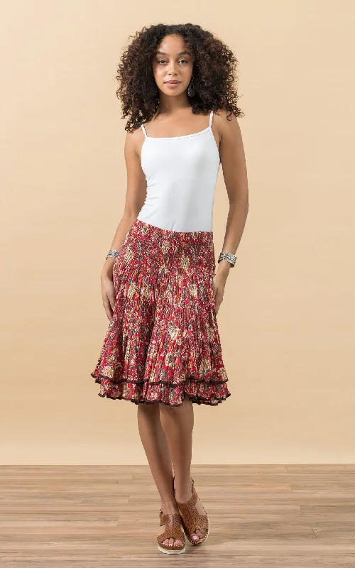 Lace midi dress-Macarena Skirt, Mini, Masala Bloom