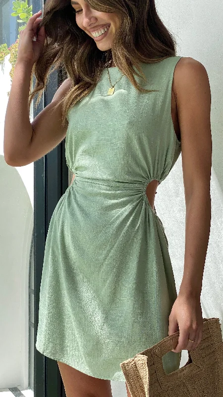 Corset prom dress-Mandi Mini Dress - Sage