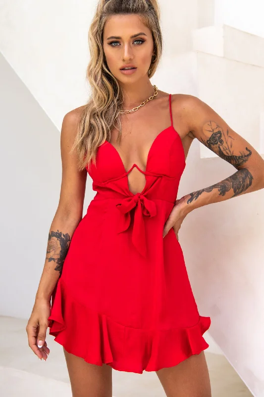 Striped wrap dress-Milly Underwire Bow Bodice Dress Red