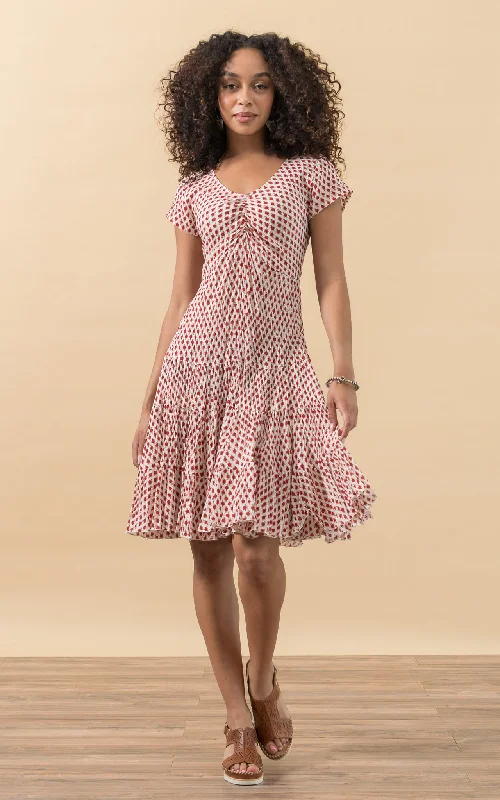 Short lace dress-Paloma Dress, Short, Cap Sleeve, Rossa Calico