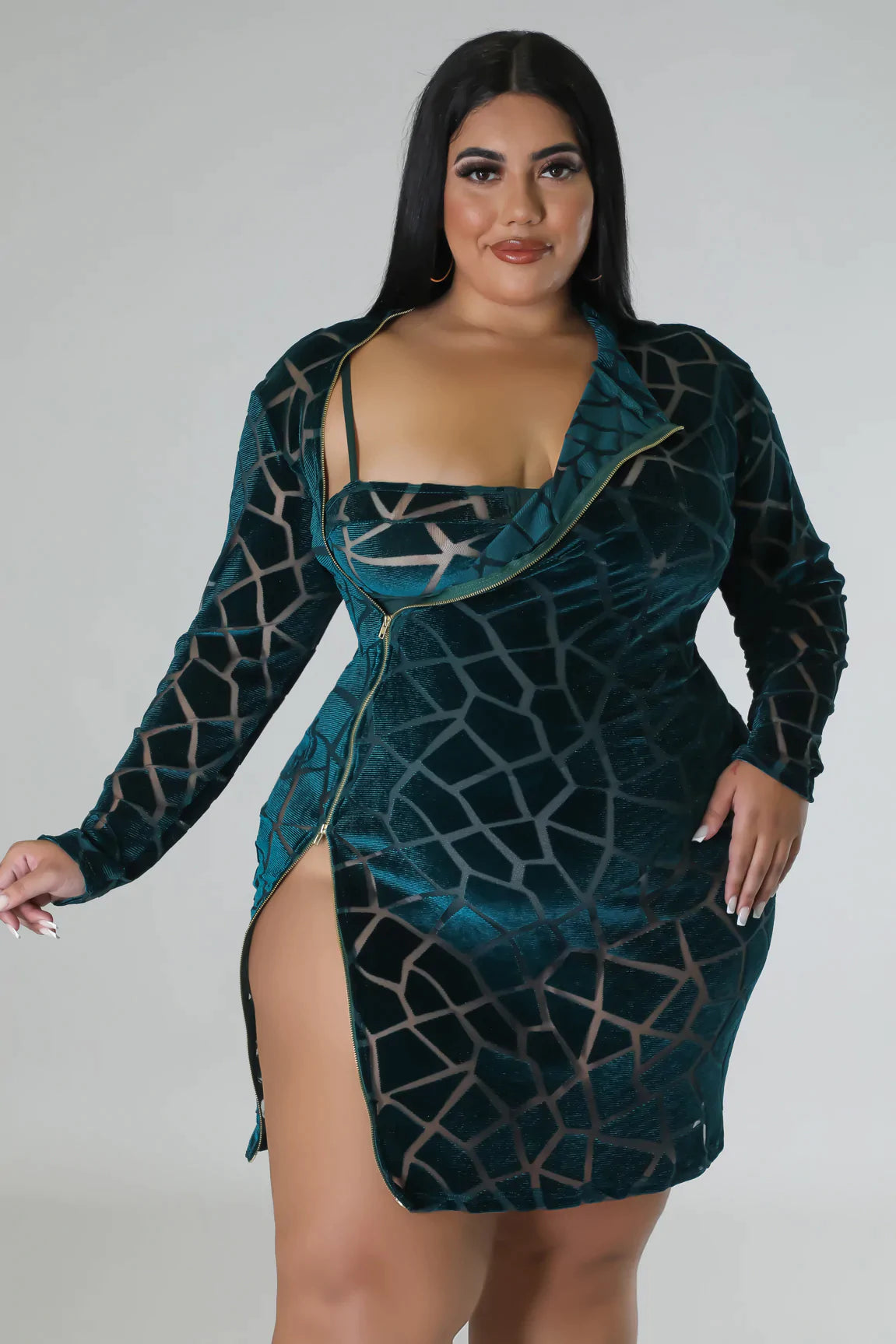 Long velvet dress-Vixen Mama Dress Set