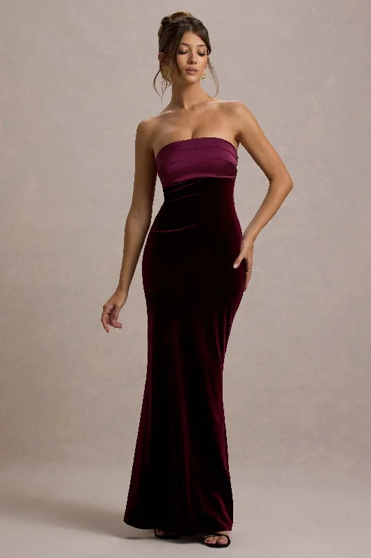 One-shoulder prom dress-Ambrosi | Port Velvet Bandeau Maxi Dress