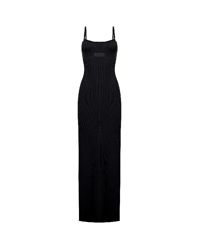 Pleated cocktail dress-Convertible Slit Maxi Dress