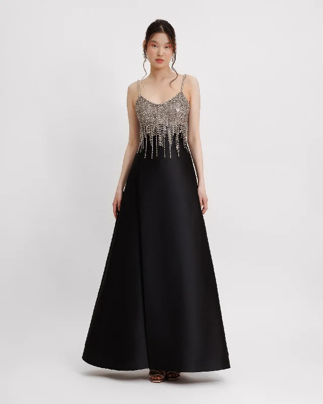 Halter neck sundress-Beaded Tassels Long Dress