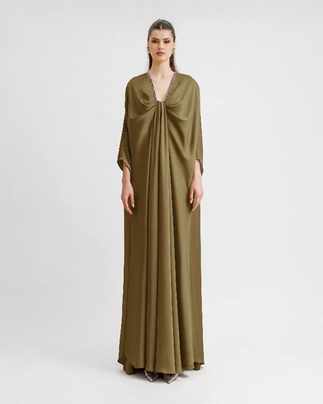 Ruched party dress-Olive Kaftan