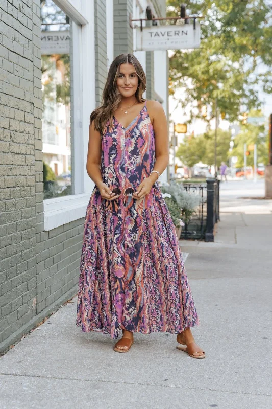 Bohemian lace dress-Free People Multi Print Everything And More Maxi Dress - FINAL SALE