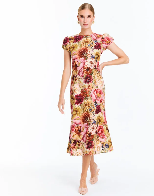 Floral prom dress-Perla Midi Dress