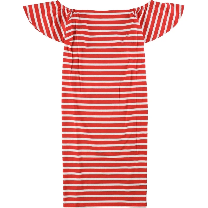 High-low prom dress-Ralph Lauren Womens Striped Shirt Dress, Red, Small