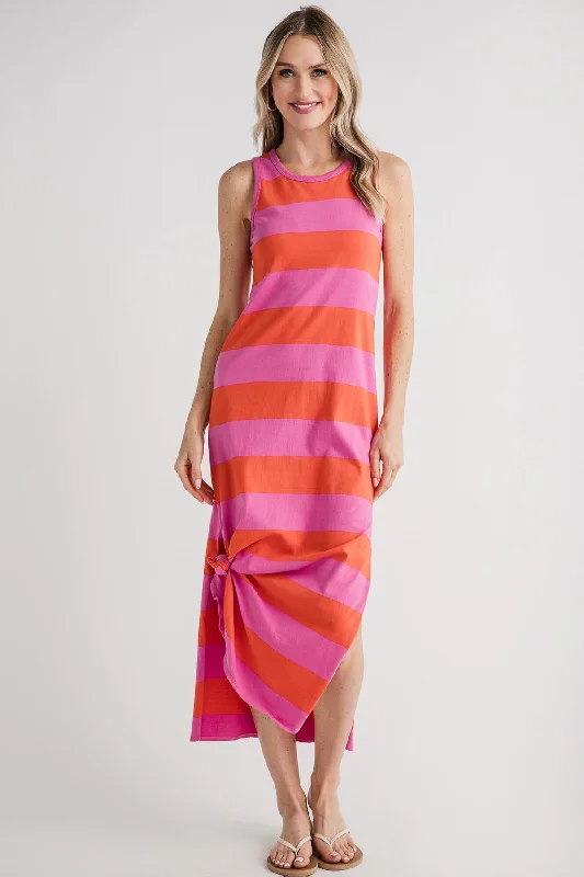 Satin party dress-RD Style Striped Maxi Dress