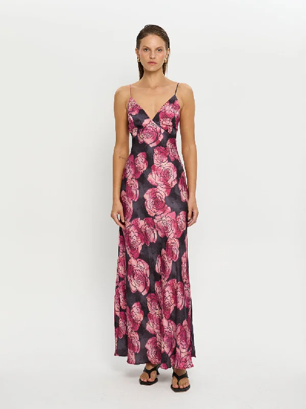 Smocked evening dress-Shia Maxi Dress