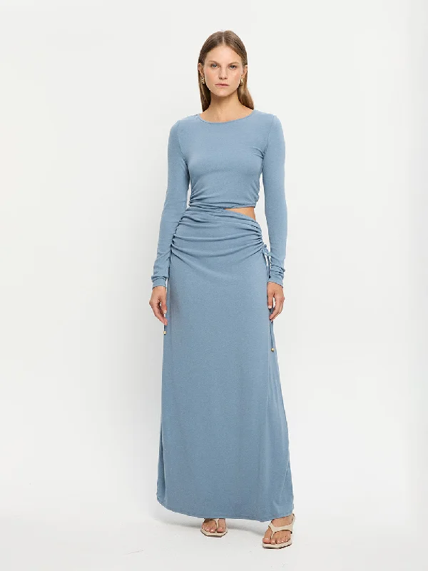 Ruffled midi dress-Vanessa Knit Maxi Dress