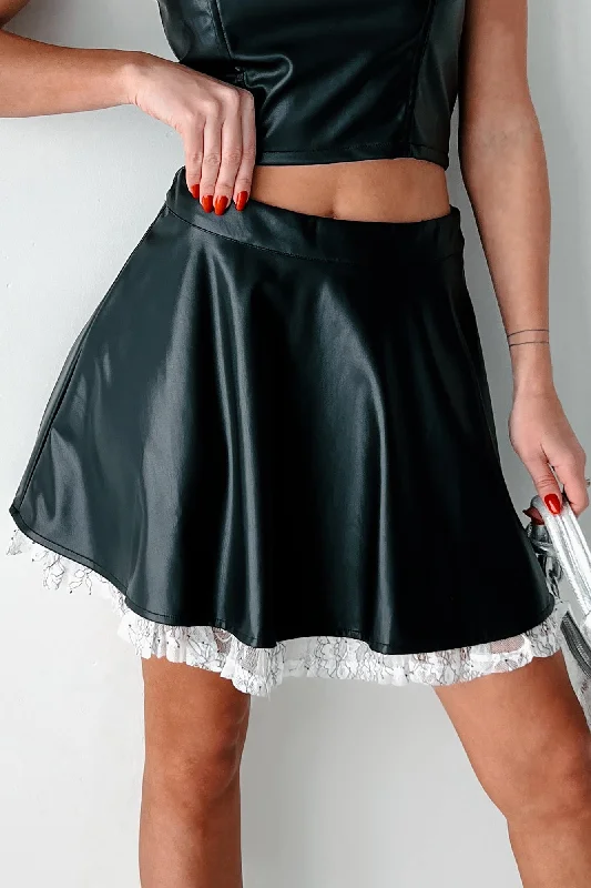 Fringe skirt in white-DOORBUSTER Always Flirty Ruffle Lace Faux Leather Skirt (Black)