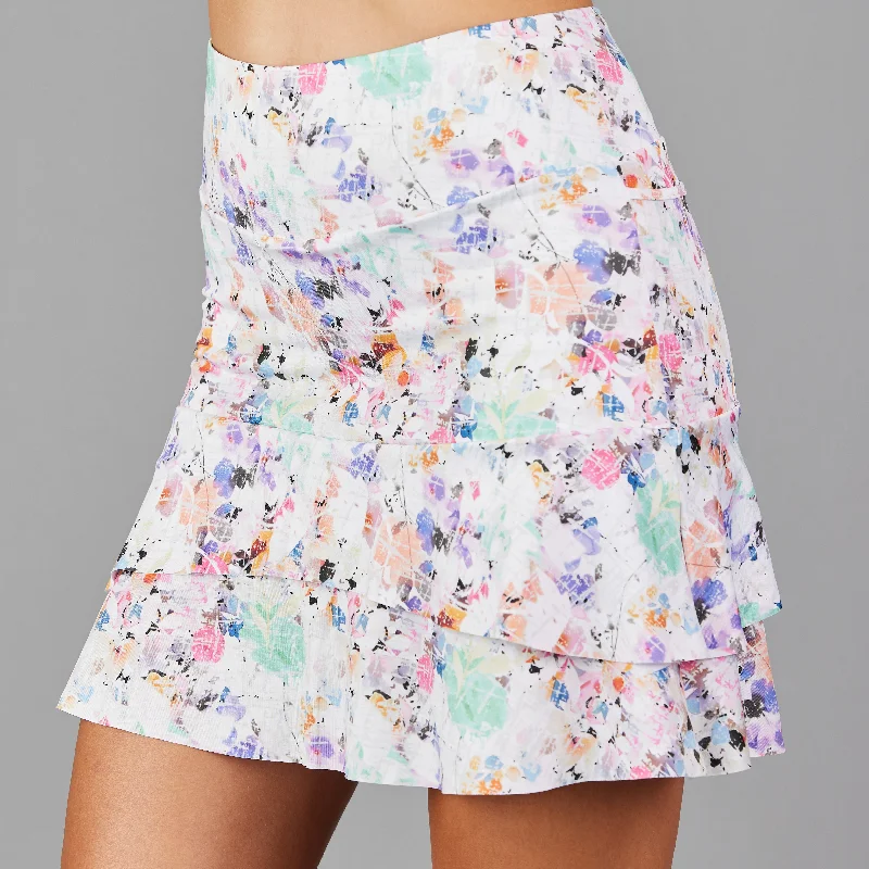 Tiered skirt in grey-Amethyst Long Print Skort