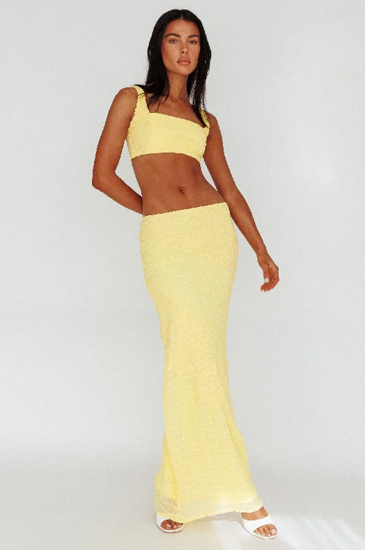 Maxi skirt in grey-Bindi Puckered Midi Skirt Lemon