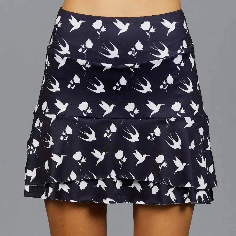 Mini skirt with buttons-Bird Long Print Skort