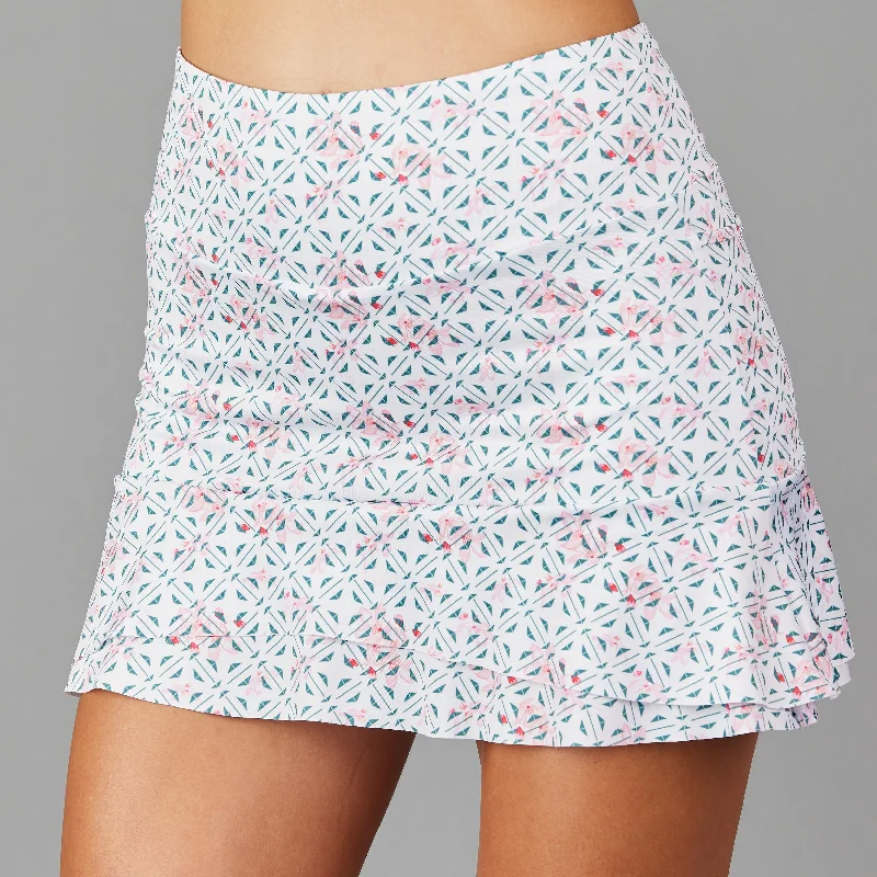 Black skirt in velvet-Harmony Short Print Skort