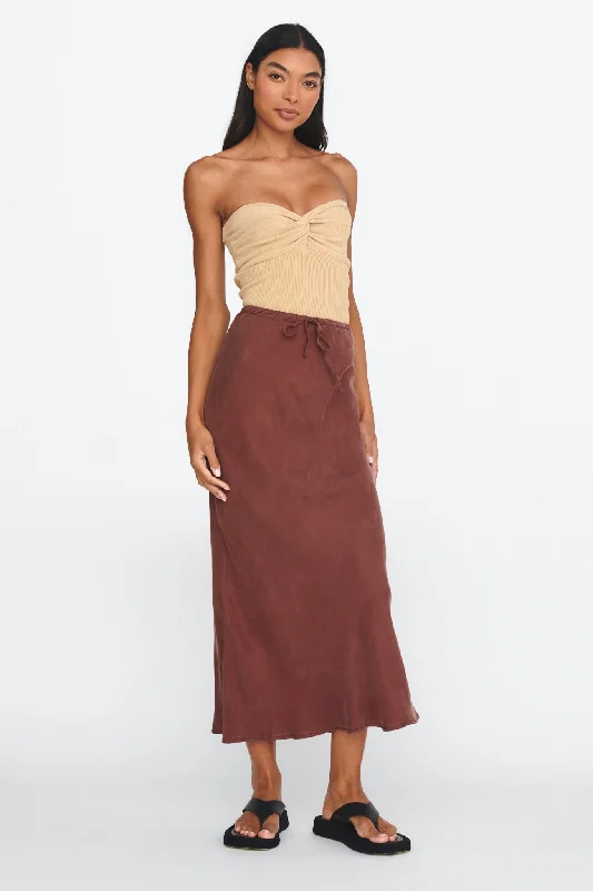 Tulle skirt in pink-Merisa Drawstring Midi Skirt Choco