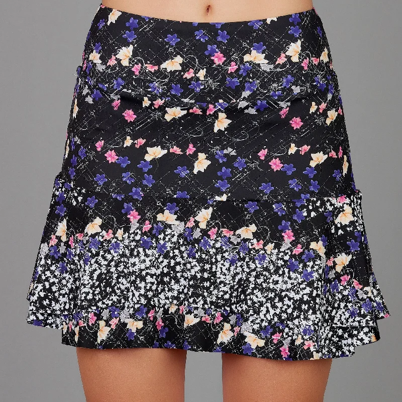 Tiered skirt in navy-Whisper Long Print Skort